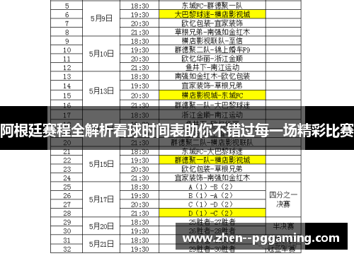 阿根廷赛程全解析看球时间表助你不错过每一场精彩比赛